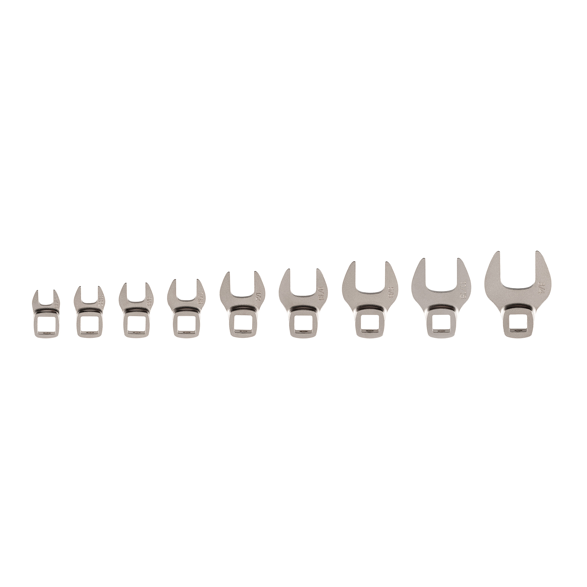 TEKTON 3/8 Inch Drive Crowfoot Wrench Set, 9-Piece (5/16 - 3/4 in.) | WCF93101